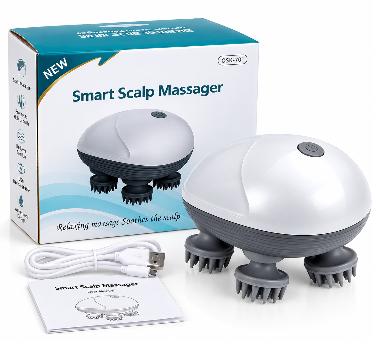 Smart Scalp Massager OSK-701 – Rechargeable Electric Head & Scalp Massager