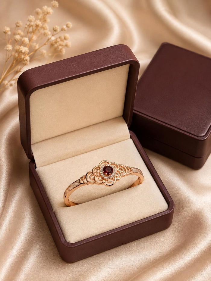 Elegant Rose Gold Flower Bracelet