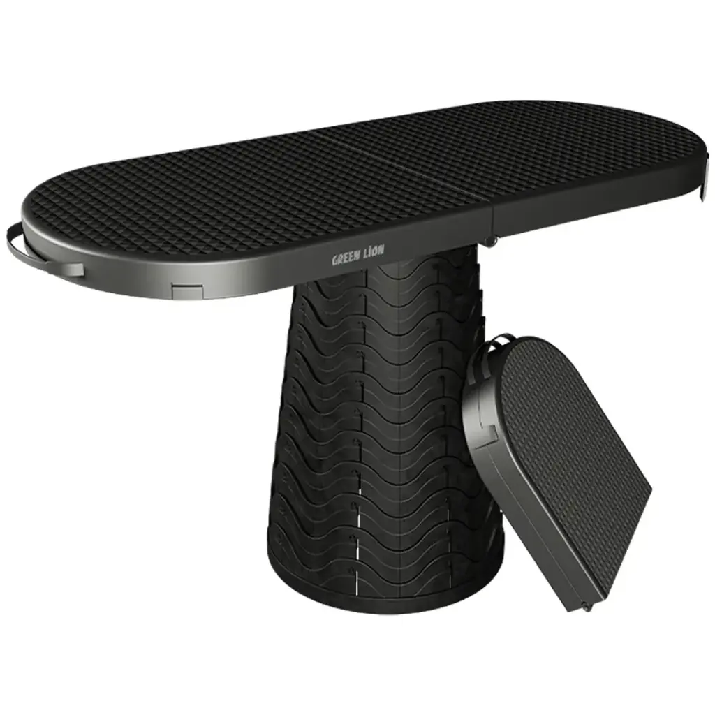 Green Lion 2-in-1 Foldable Table and Stool black