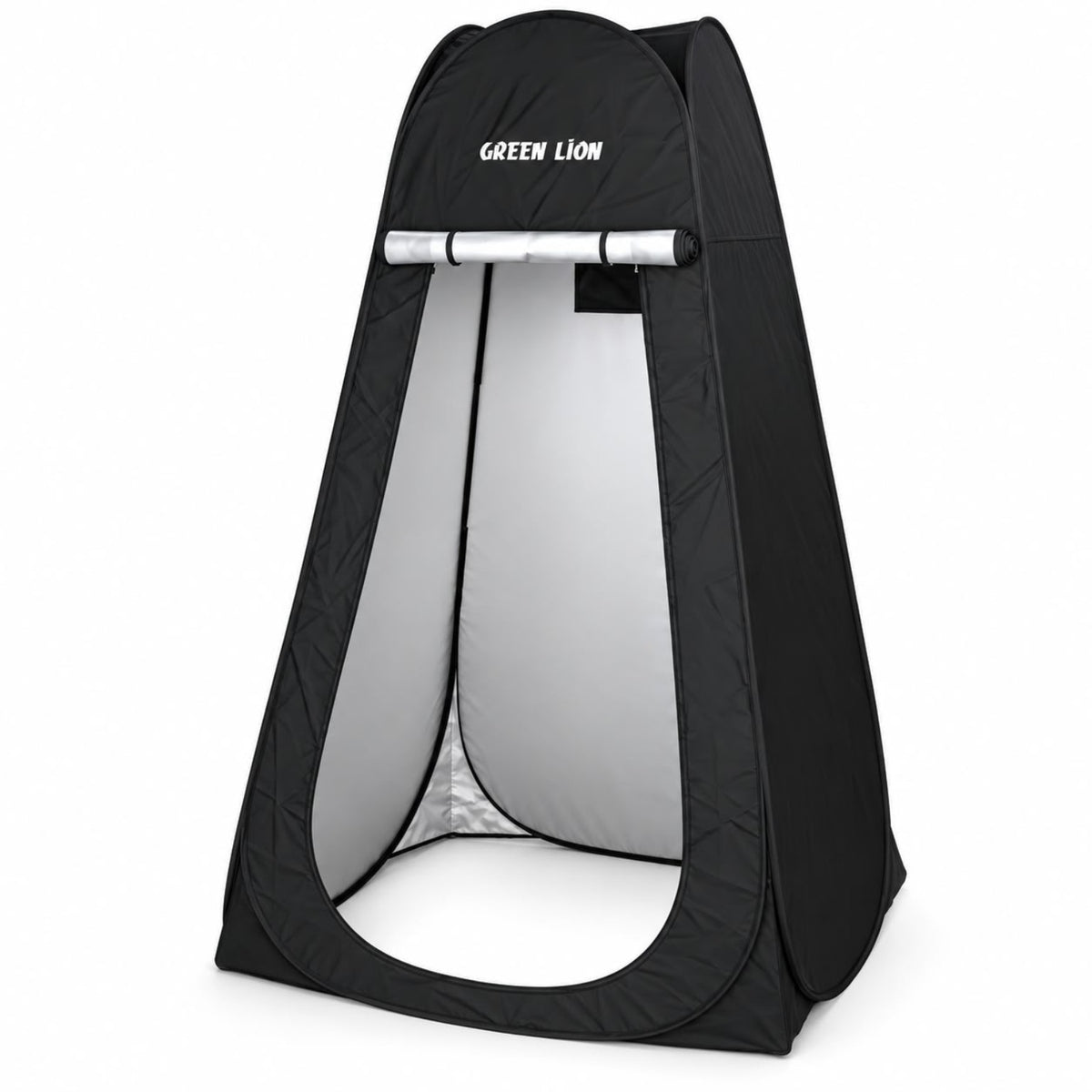 Green Lion Instant Pop-Up Privacy Tent in black with silver interior