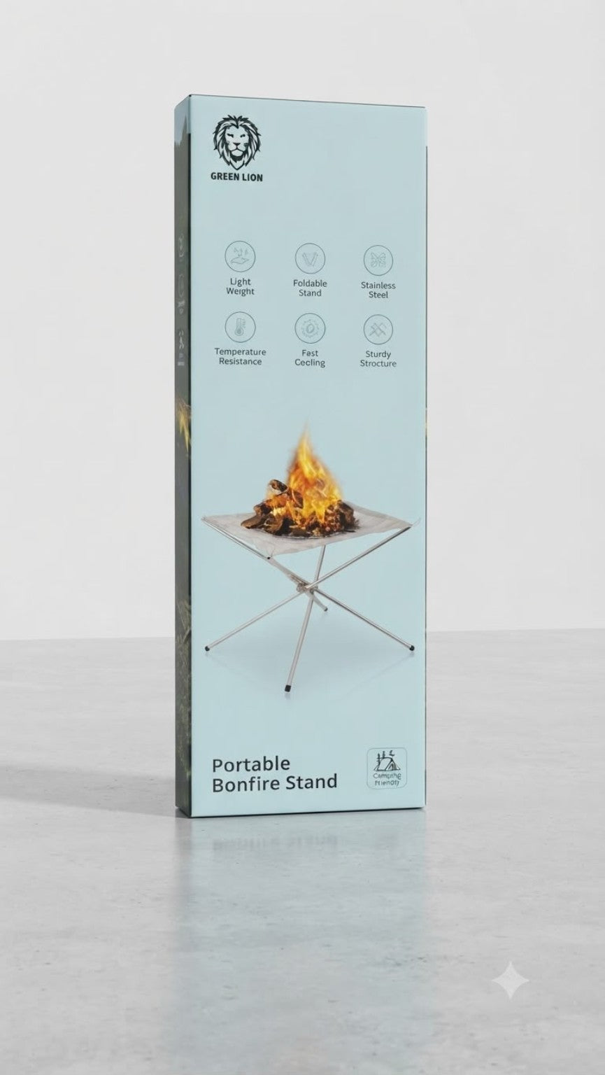 Green Lion Portable Bonfire Stand outdoor use