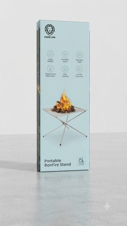 Green Lion Portable Bonfire Stand outdoor use