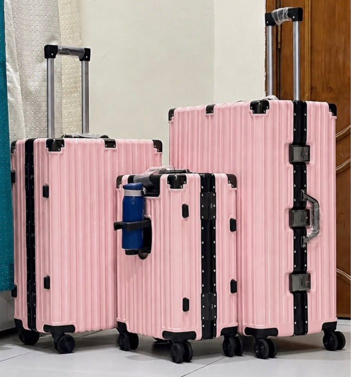 Luxury Pink Composite Luggage Set